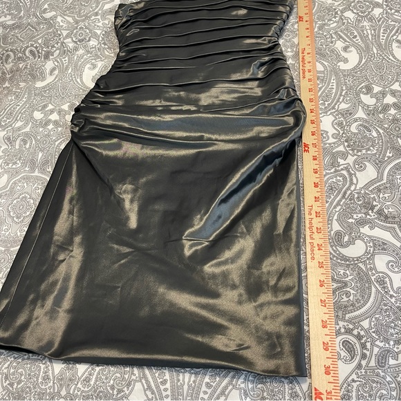 Ralph Lauren Black Label Y2K Vintage Corset Silk Mini Strapless Dress Sz 4 Gray - Picture 13 of 13